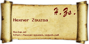 Hexner Zsuzsa névjegykártya